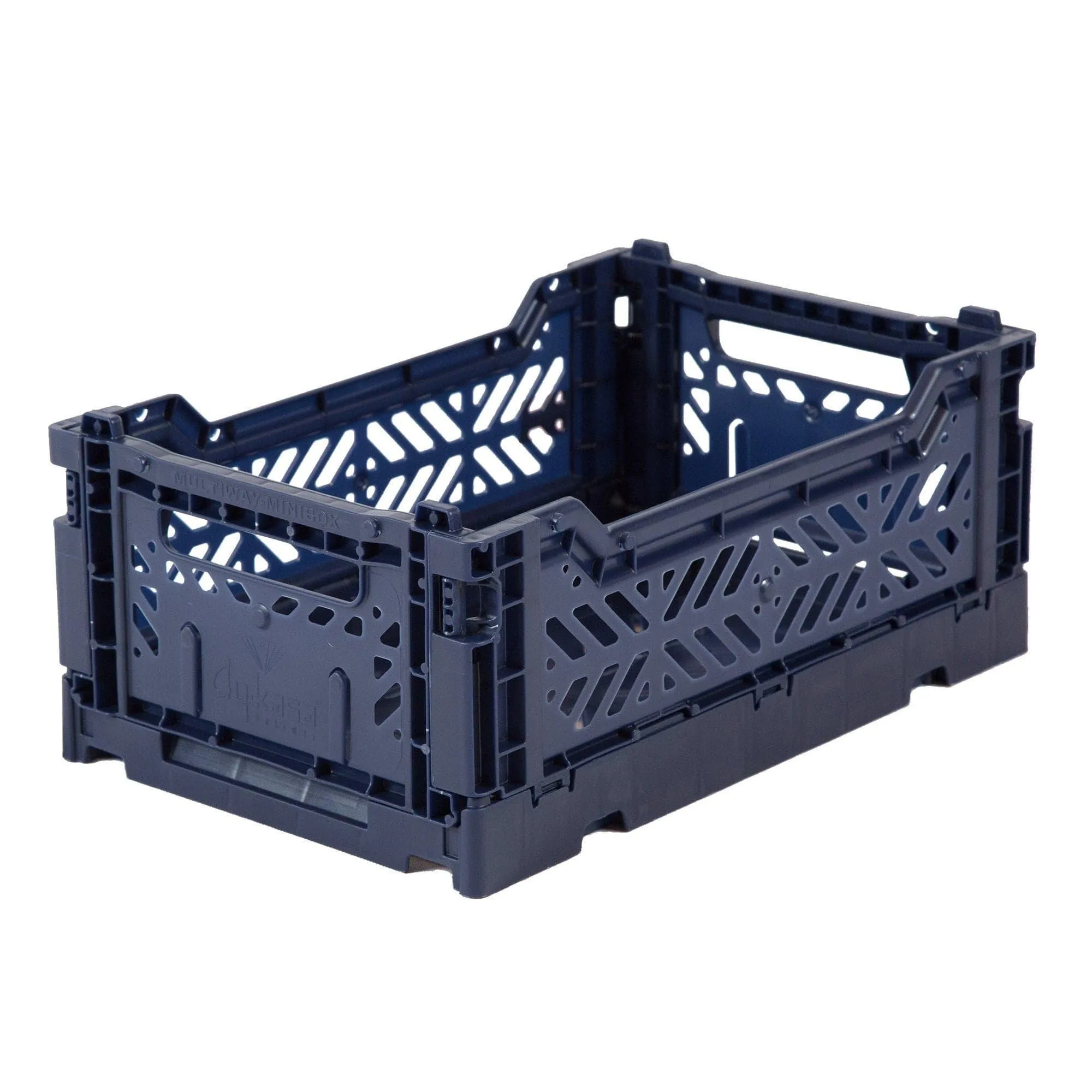 AYKASA Small Box Storage Crate, Navy