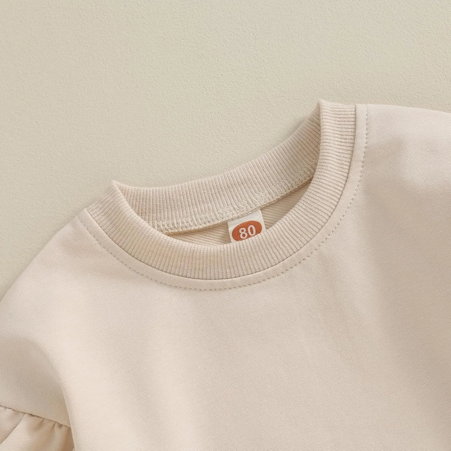 Baby Girl Boy Sweatshirts Toddler Trendy Solid Color Crew Neck Long Sleeve Pullovers Child Loose Top