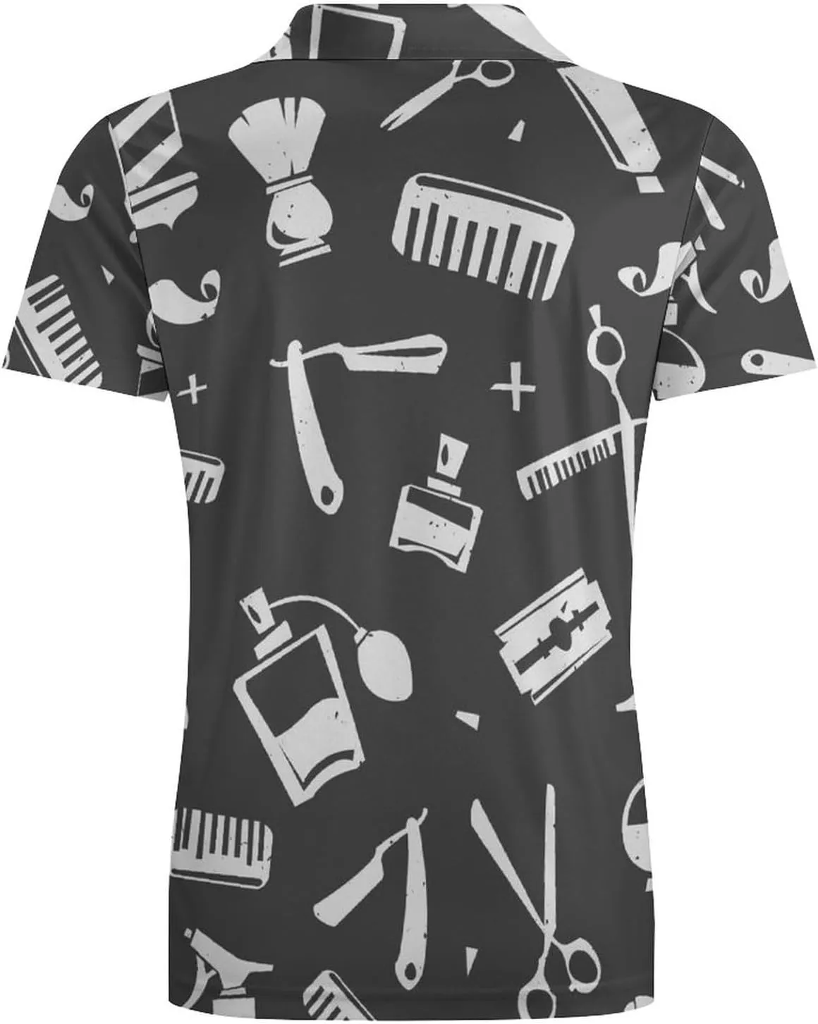 Barbershop Tools Classic Polo Shirts for Men Quick Dry Short Sleeve Fit Golf Tees Casual Tops