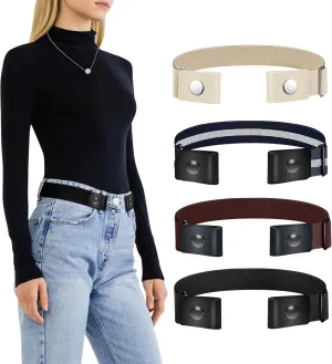 Belts for Women/Men Buckle Free Elastic Belt Invisible No Buckle Stretch Waist Belt For Jean Pants,Dresses,No Bulge