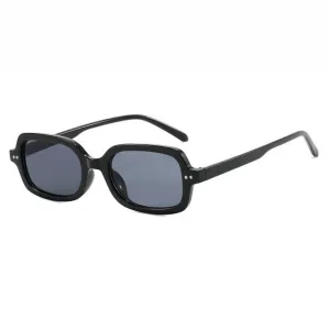 Black Retro Oval Sunglasses