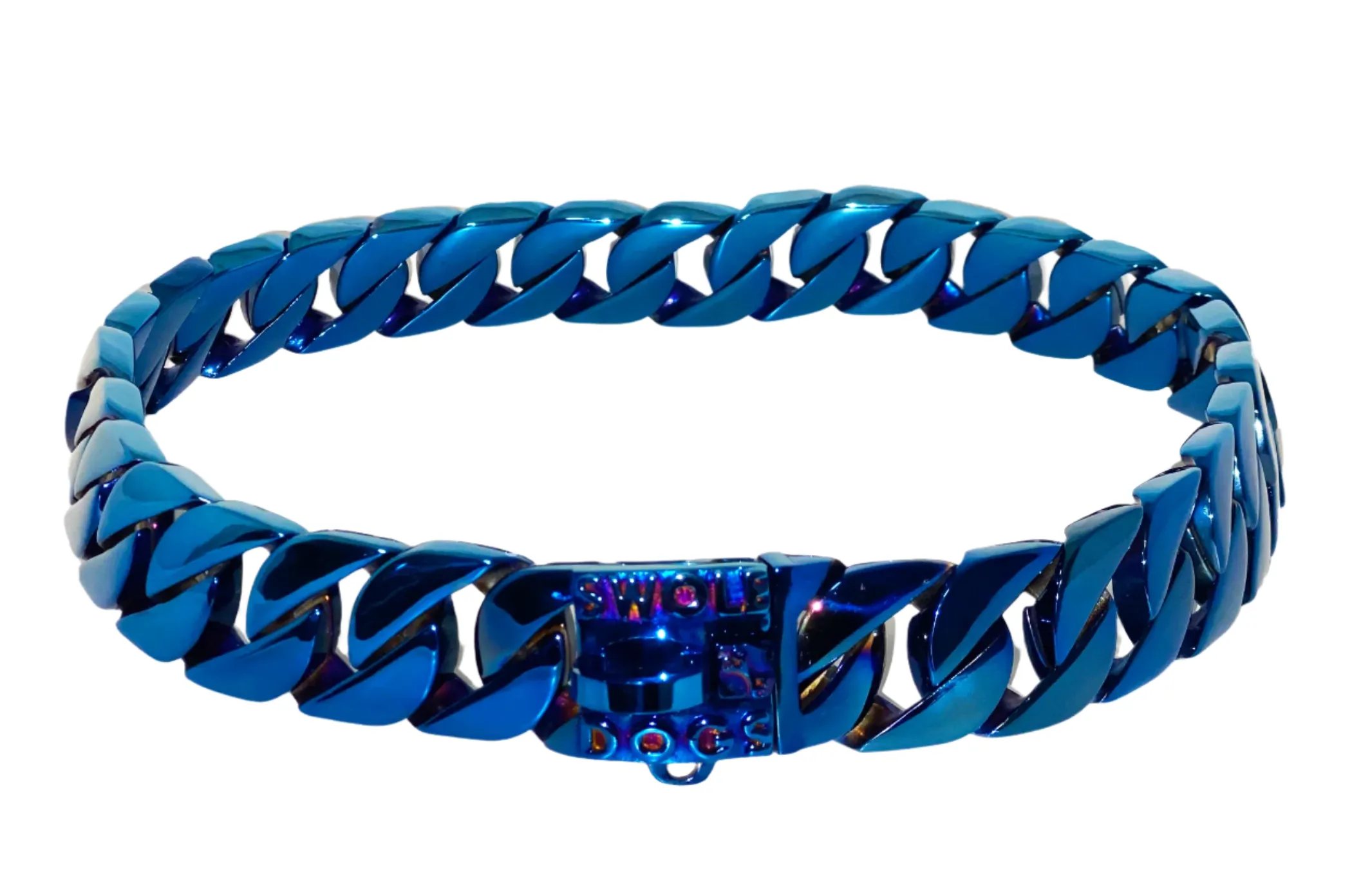 BLUE 31MM ROLLS ROYCE CUBAN DOG COLLAR