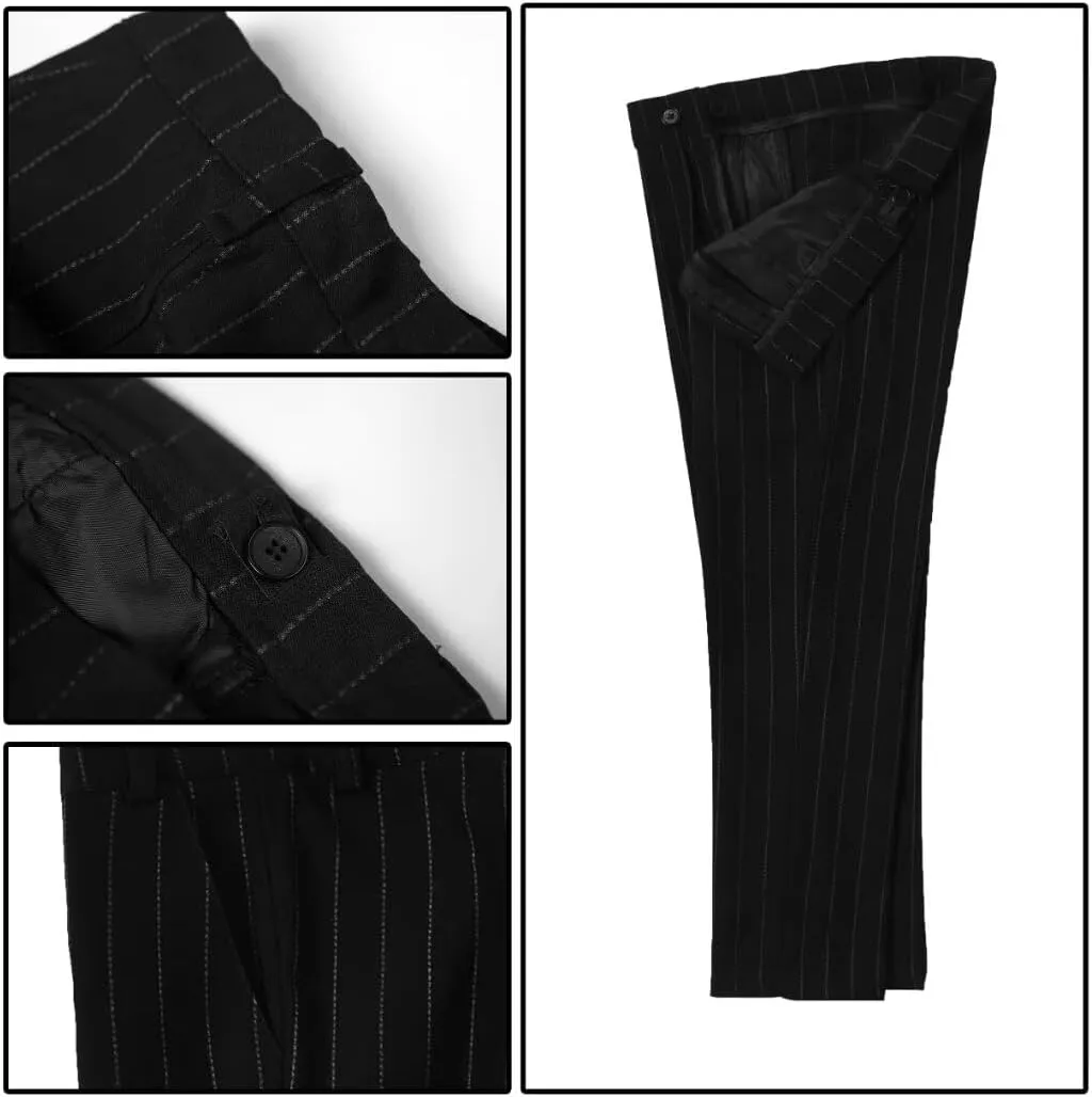Boys Suit 3 Piece Slim Fit Set Stripe Plaid Formal Boy Suits Prom Tux Outfit Teen Kid Dress Jacket Blazer Vest Pant with Tie