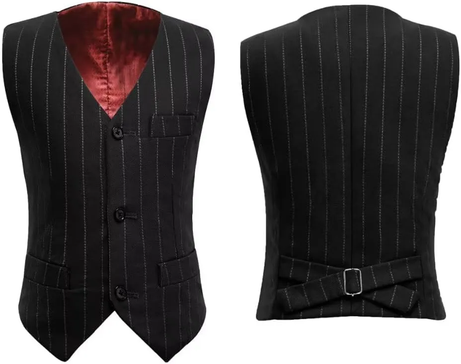Boys Suit 3 Piece Slim Fit Set Stripe Plaid Formal Boy Suits Prom Tux Outfit Teen Kid Dress Jacket Blazer Vest Pant with Tie