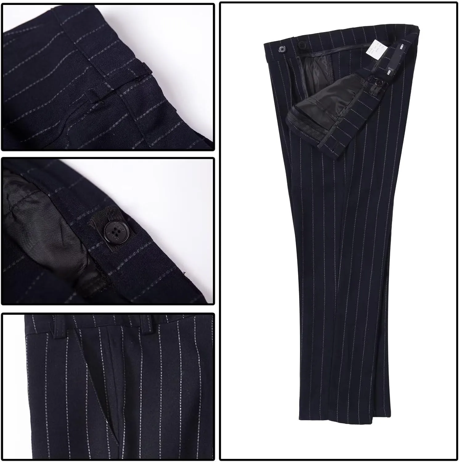 Boys Suit 3 Piece Slim Fit Set Stripe Plaid Formal Boy Suits Prom Tux Outfit Teen Kid Dress Jacket Blazer Vest Pant with Tie