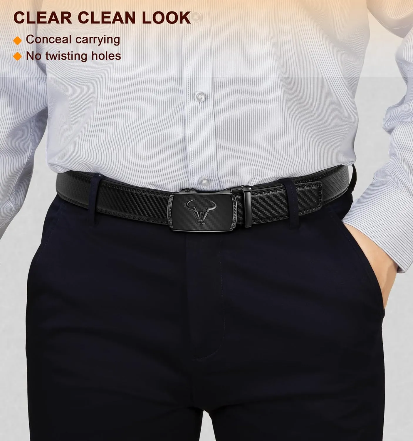 BULLIANT Men's Belt  Ratchet Leather Belt for Men Dress and Casual Pants Jeans 1 3/8"