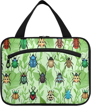 Burbuja Beetles Leaves Travel Toiletry Bag for Women, Hanging Waterproof Toiletry Bag Cosmetic Organizer for Toiletries Accessories, M