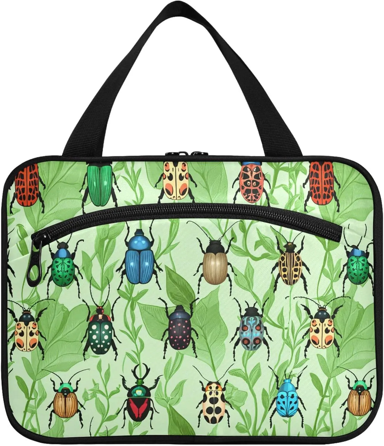 Burbuja Beetles Leaves Travel Toiletry Bag for Women, Hanging Waterproof Toiletry Bag Cosmetic Organizer for Toiletries Accessories, M