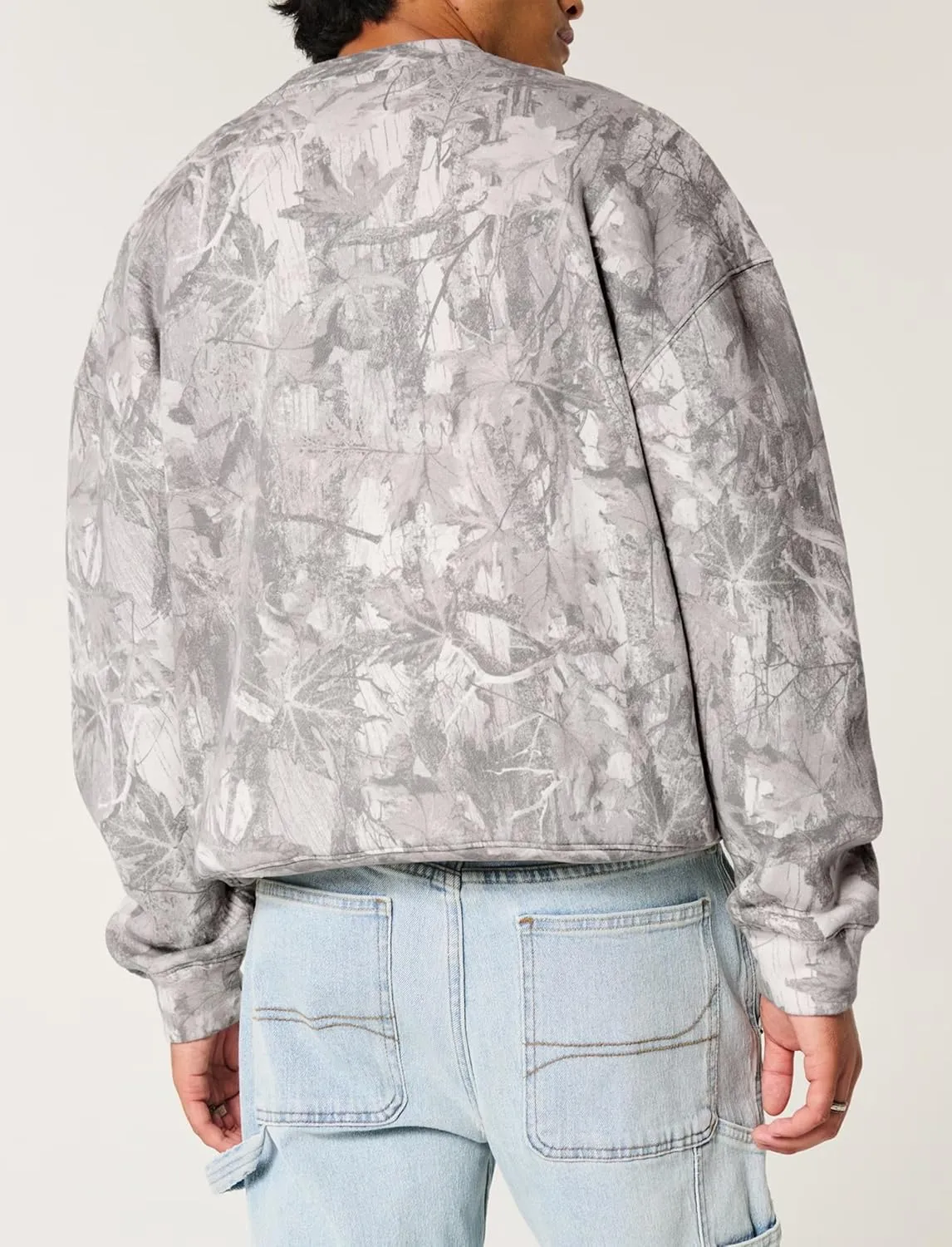 Camo Sweatshirt For Women Maple Leaf Print Hoodies Crew Neck Oversized Long Sleeve Drop Shoulder Pullovers