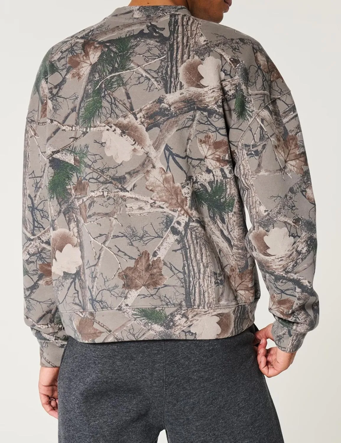 Camo Sweatshirt For Women Maple Leaf Print Hoodies Crew Neck Oversized Long Sleeve Drop Shoulder Pullovers