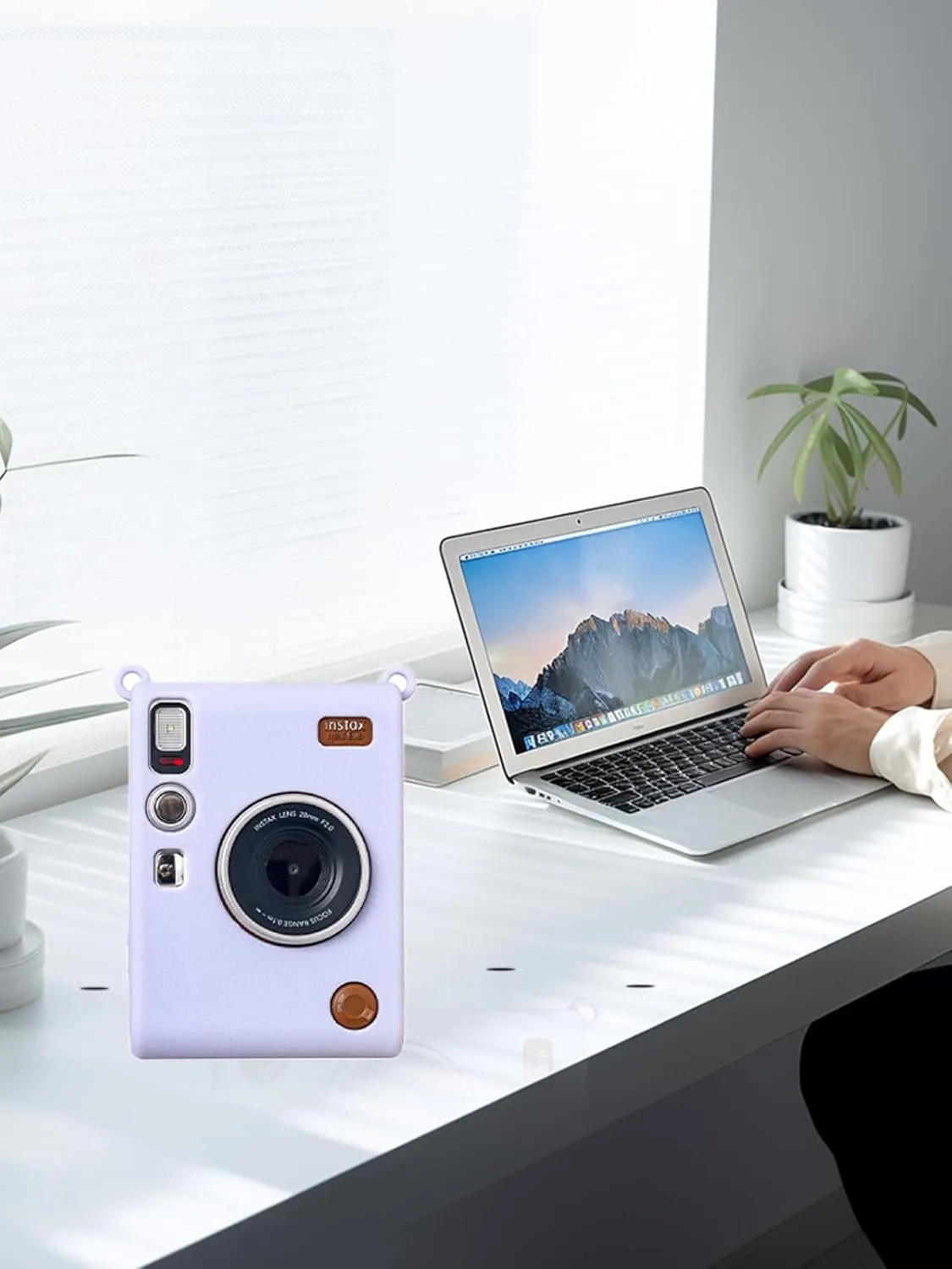 Case for Fujifilm Instax Mini EVO Instant Camera,Soft Protective, Silicone Cover for Instax Mini EVO Accessories-Purple