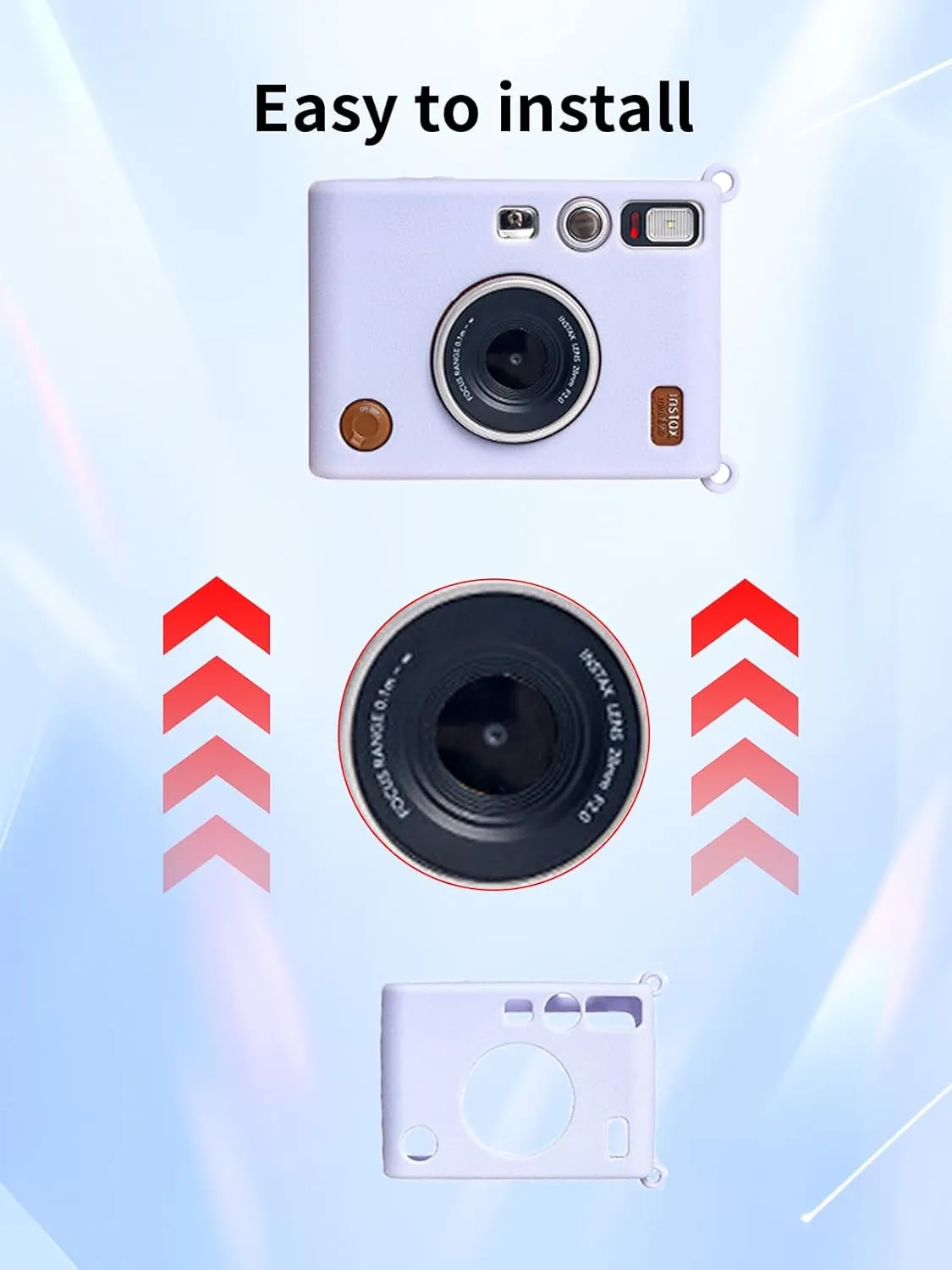 Case for Fujifilm Instax Mini EVO Instant Camera,Soft Protective, Silicone Cover for Instax Mini EVO Accessories-Purple
