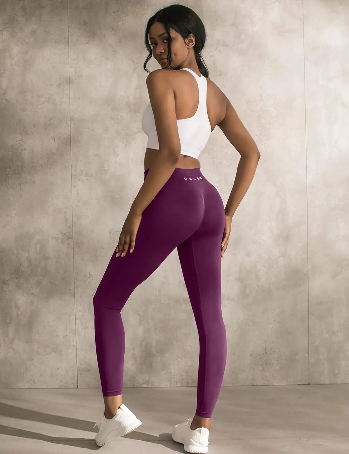 CELER Workout Leggings for Women Tummy Control Chemistry Seamless Scrunch Butt Gym Leggings High Waisted Yoga Pants