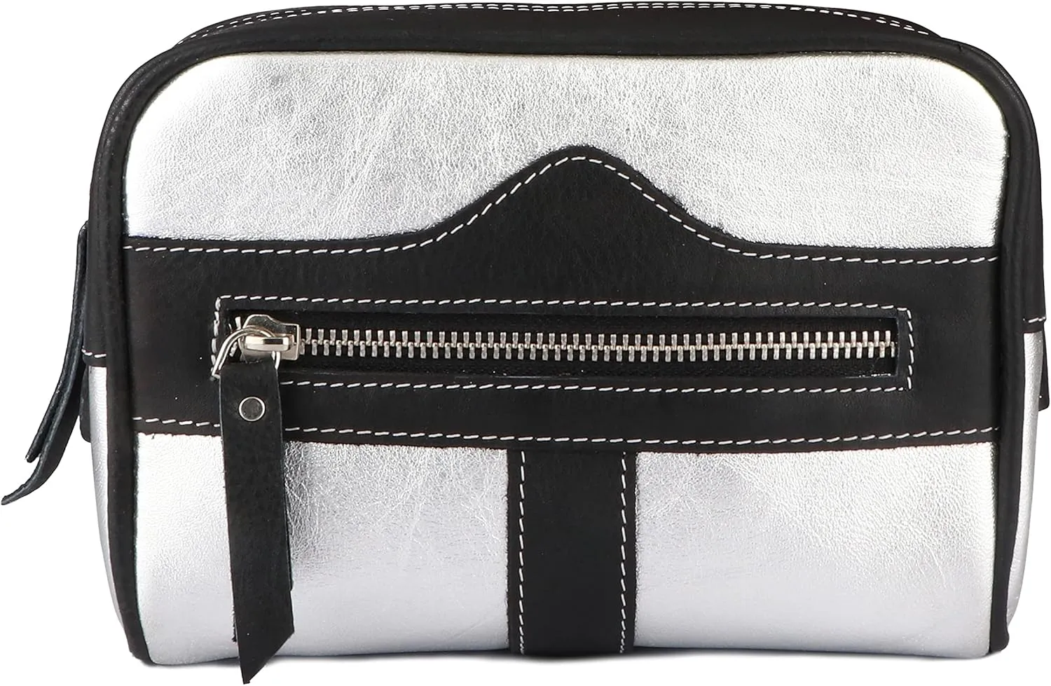 CHALLENGER Leather Waist Belt Bag Travel Pouch Fanny Pack Silver 18BT25SL