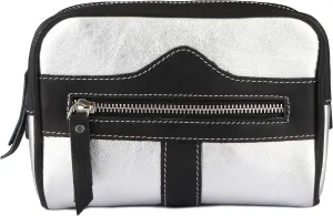 CHALLENGER Leather Waist Belt Bag Travel Pouch Fanny Pack Silver 18BT25SL
