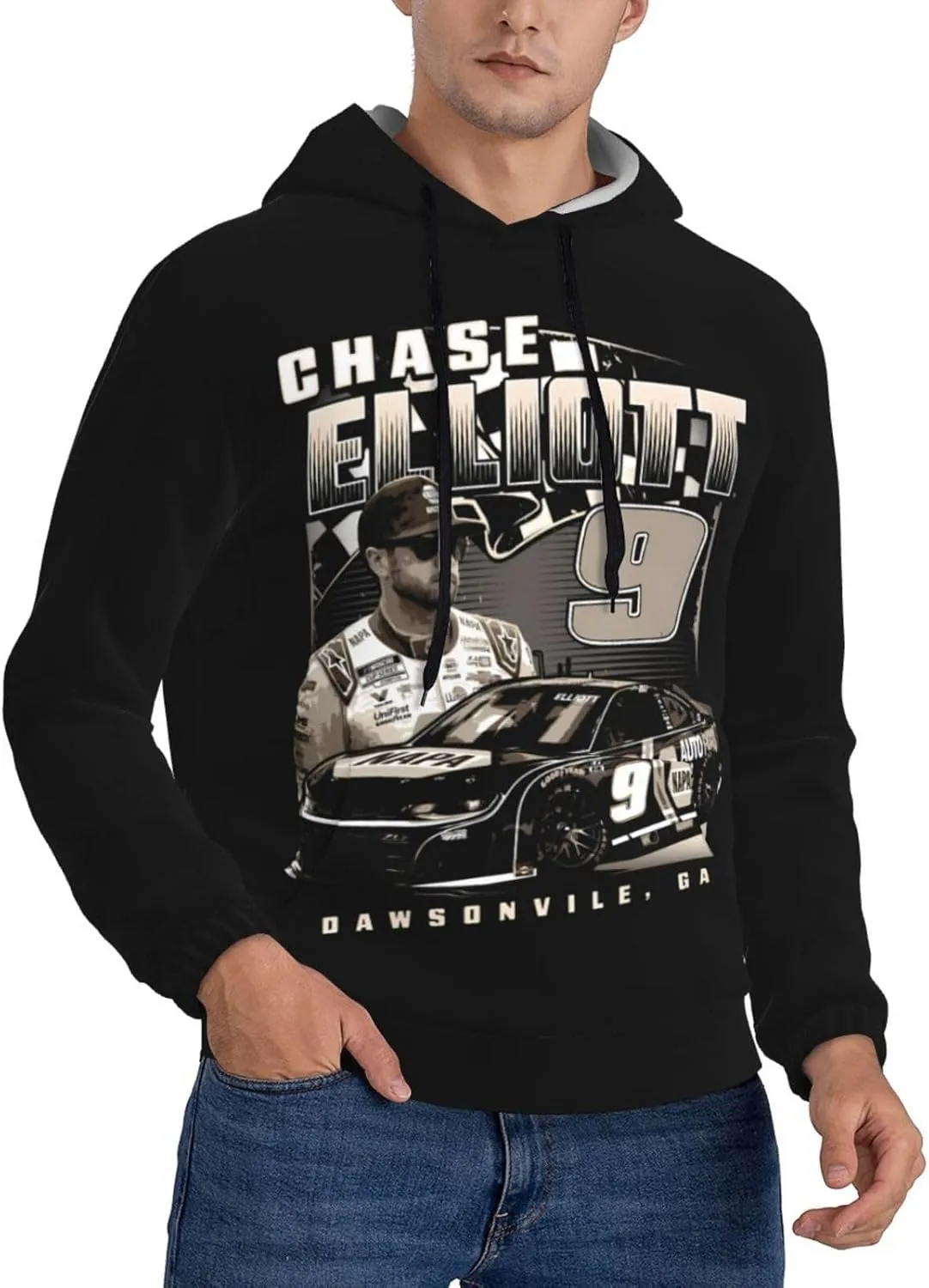 Chase Elliott 9 Men's Pullover Hoodie Casual Hooded Sweatshirt Best Hoodies Sportswear Tracksuit with Pocket