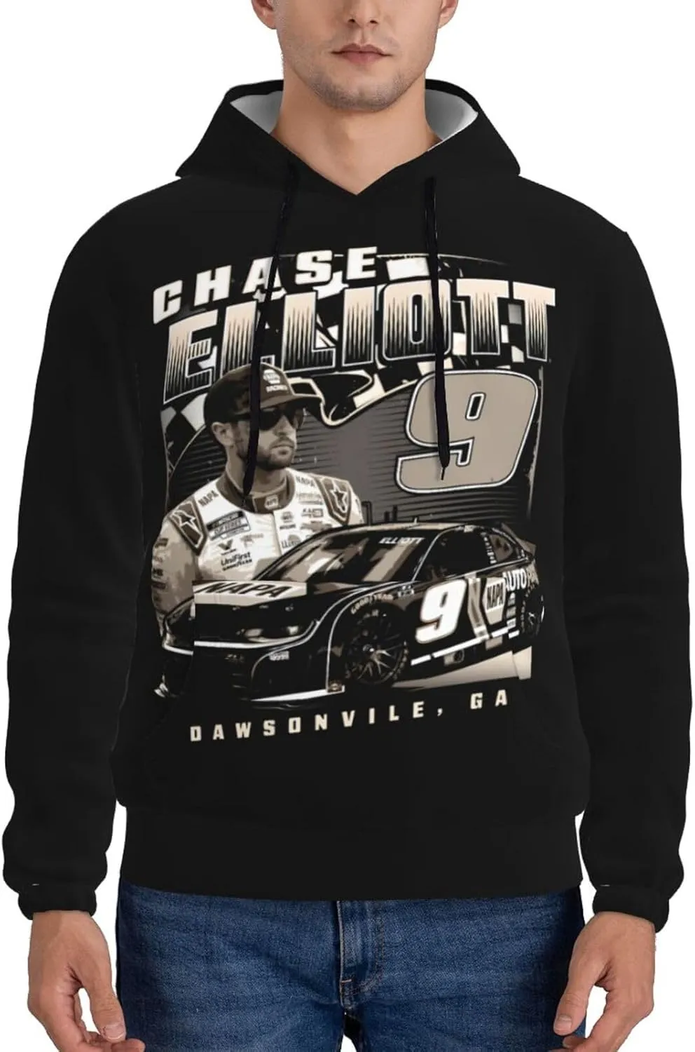 Chase Elliott 9 Men's Pullover Hoodie Casual Hooded Sweatshirt Best Hoodies Sportswear Tracksuit with Pocket