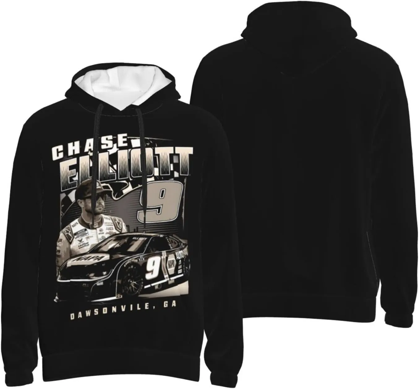 Chase Elliott 9 Men's Pullover Hoodie Casual Hooded Sweatshirt Best Hoodies Sportswear Tracksuit with Pocket