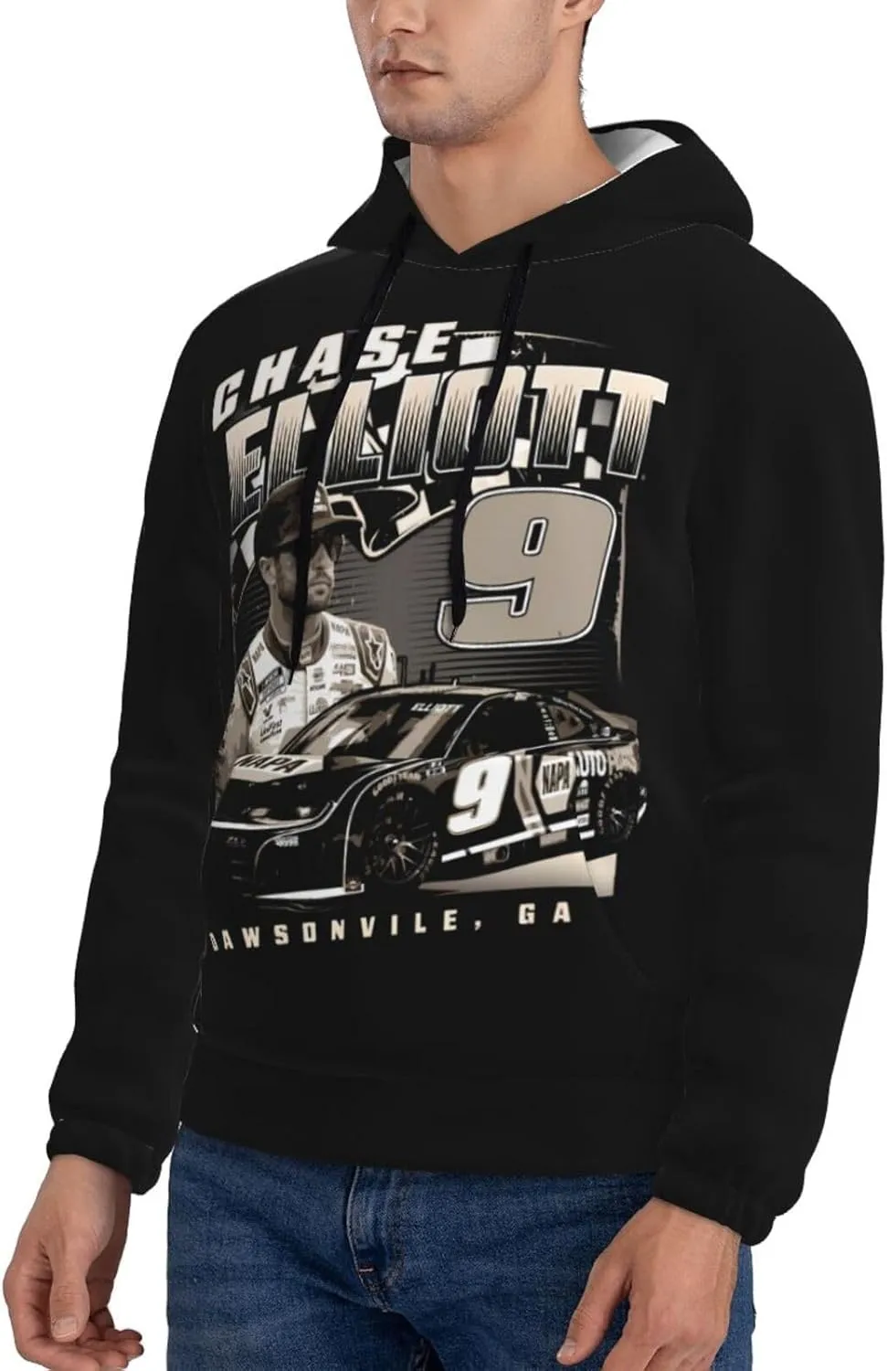 Chase Elliott 9 Men's Pullover Hoodie Casual Hooded Sweatshirt Best Hoodies Sportswear Tracksuit with Pocket