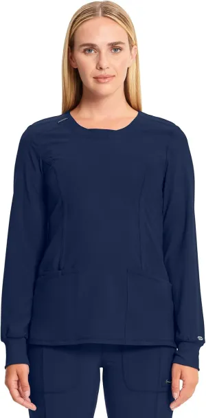 Cherokee Long Sleeve Scrubs for Women, 4-Way Stretch Performance Fabric CK781A