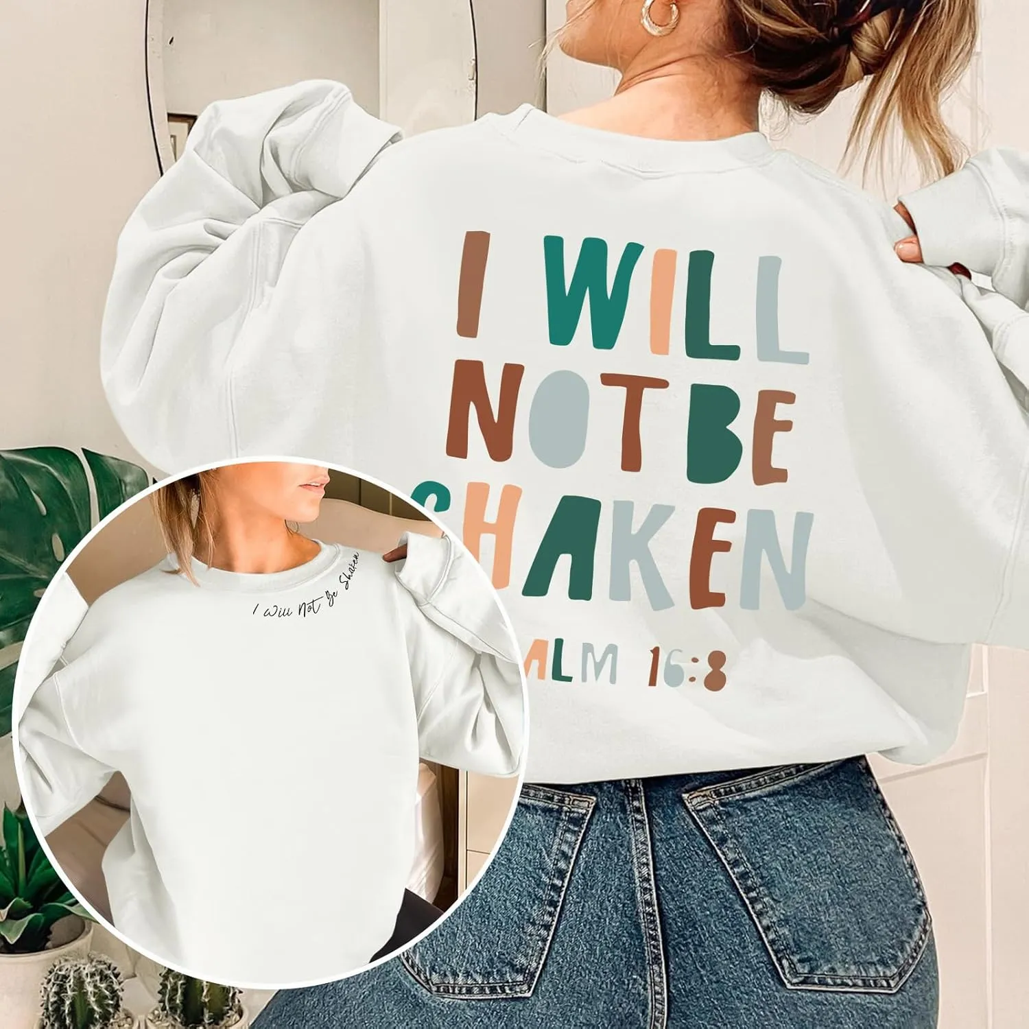 Christian Sweatshirt for Women Jesus God Faith Bible Verse Religious Shirt Oversized Inspirational Pullover Top