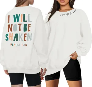 Christian Sweatshirt for Women Jesus God Faith Bible Verse Religious Shirt Oversized Inspirational Pullover Top
