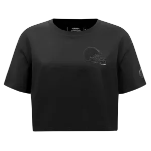 CLEVELAND BROWNS TRIPLE BLACK WOMEN'S SJ BOXY TEE (TRIPLE BLACK WOMEN'S)