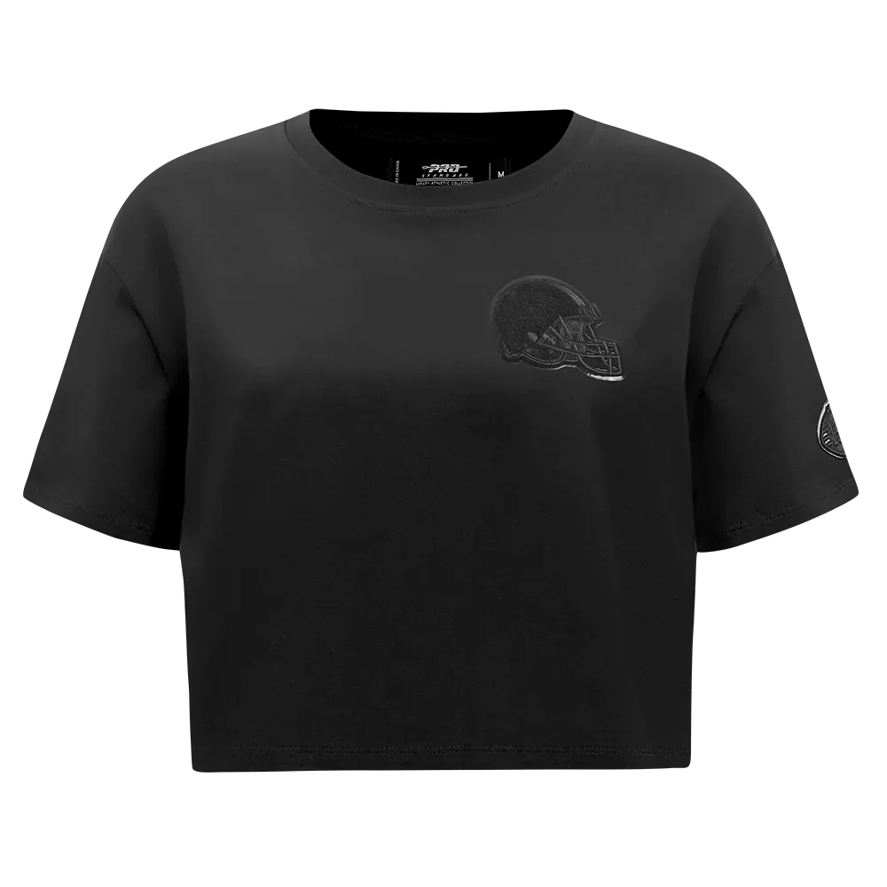 CLEVELAND BROWNS TRIPLE BLACK WOMEN'S SJ BOXY TEE (TRIPLE BLACK WOMEN'S)