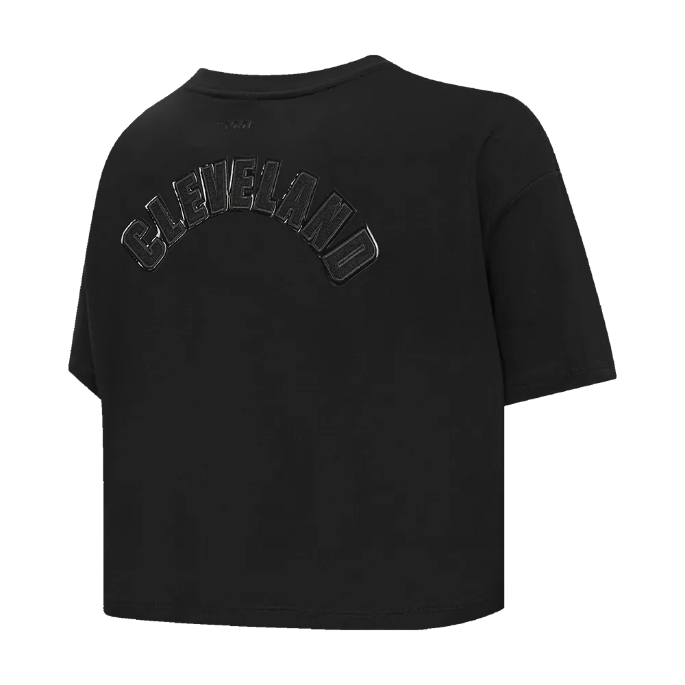 CLEVELAND BROWNS TRIPLE BLACK WOMEN'S SJ BOXY TEE (TRIPLE BLACK WOMEN'S)
