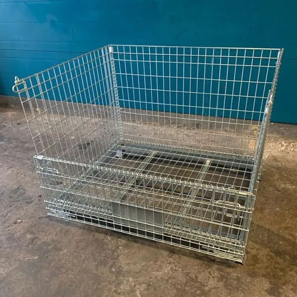 Collapsible Wire Mesh Pallet Cage, 700KG Capacity, Galvanised 1200w x 1000d x 900h