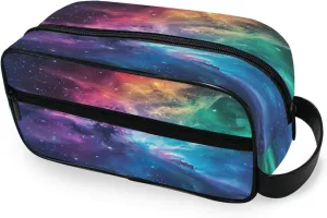 Colorful Galaxy Travel Toiletry Bag for Women Men, Hanging Cosmetic Bag, Water Resistant Shaving Bag for Toiletries Accessories