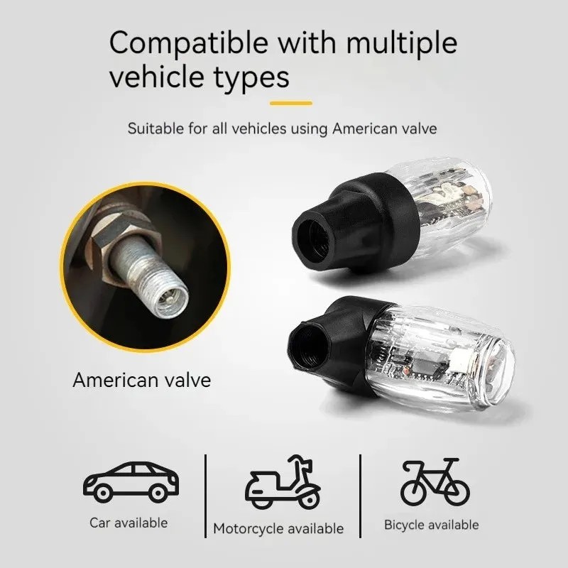 Colourful Led Car Wheel Tire Valve Cap Ambient Light Usb Charging