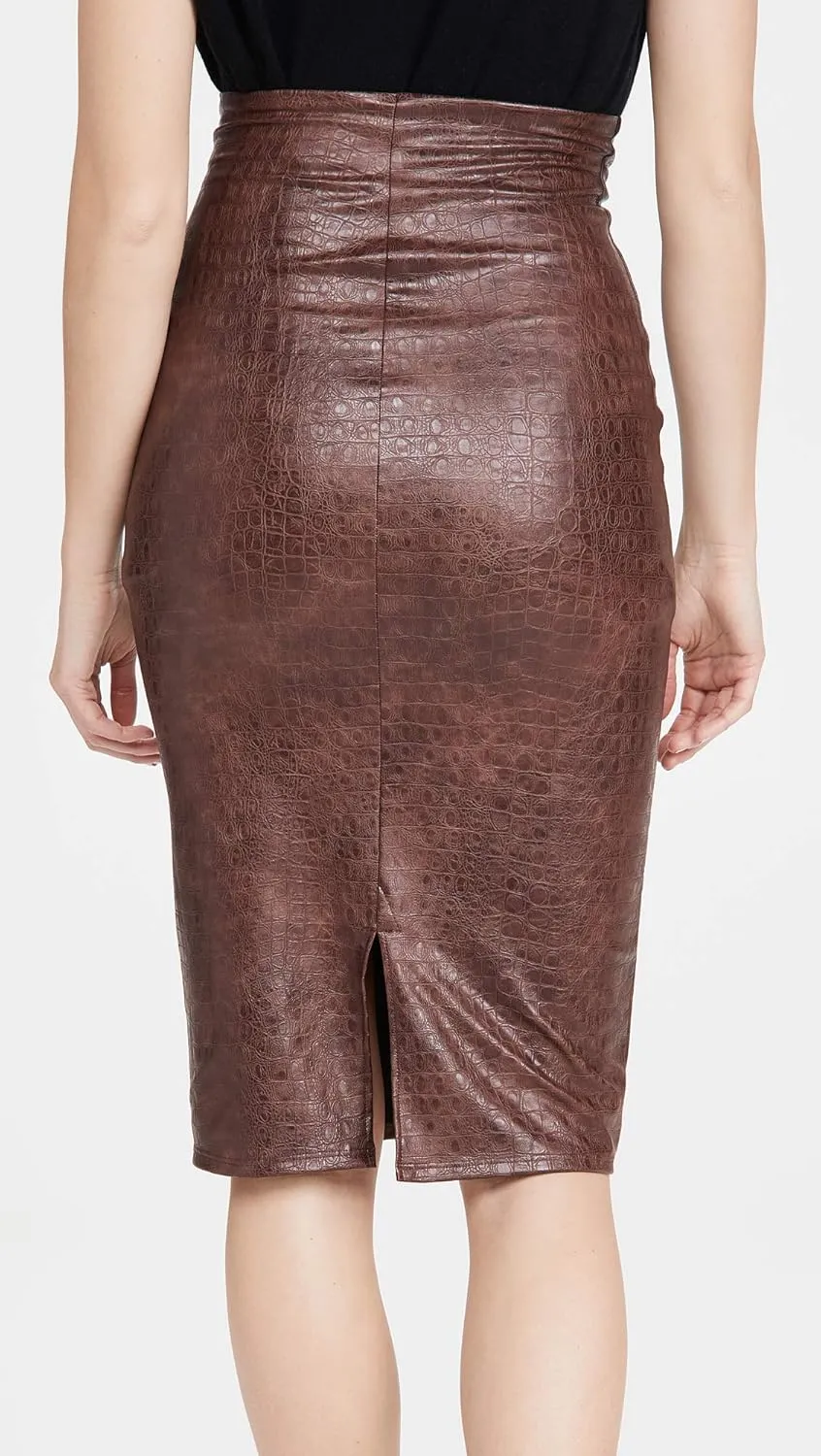 commando Women's Faux Leather Animal Print Legging