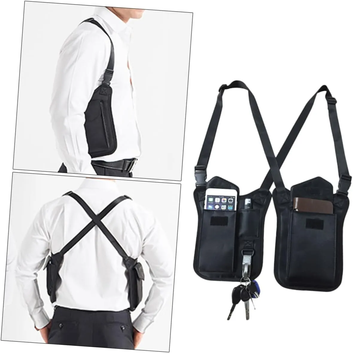 Concealed Carry Sling Bag Men's Armpit Bag Hidden Underarm Key Case Nylon