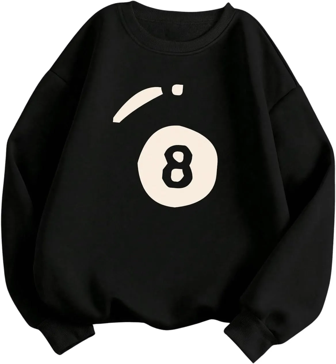 COZYEASE Women's Number Print Crewneck Sweatshirts Long Sleeve Drop Shoulder Graphic Pullovers Jersey Tops