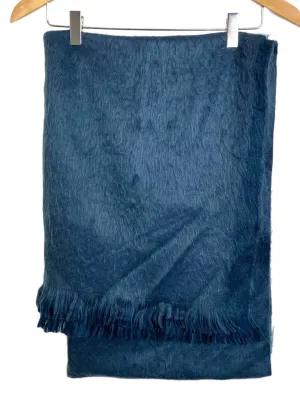Dark Autumn Twilight Brushed Alpaca Fringed Drape