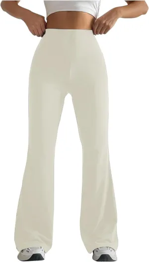 DASAYO Wide Leg Trousers Women High Waist Tummy Control Butt Lifting Flare Yoga Pants Stretchy Workout Bootcut Leggings