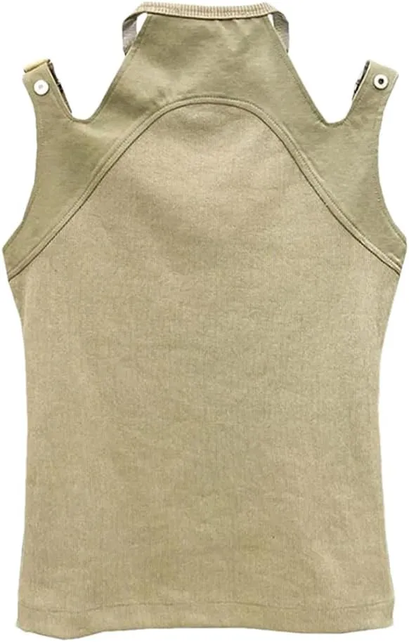 DBFBDTU Knit Tank Tops for Women Women's Knitted Camisole Solid Color Elastic O Neck Sleeveless Tank Tops