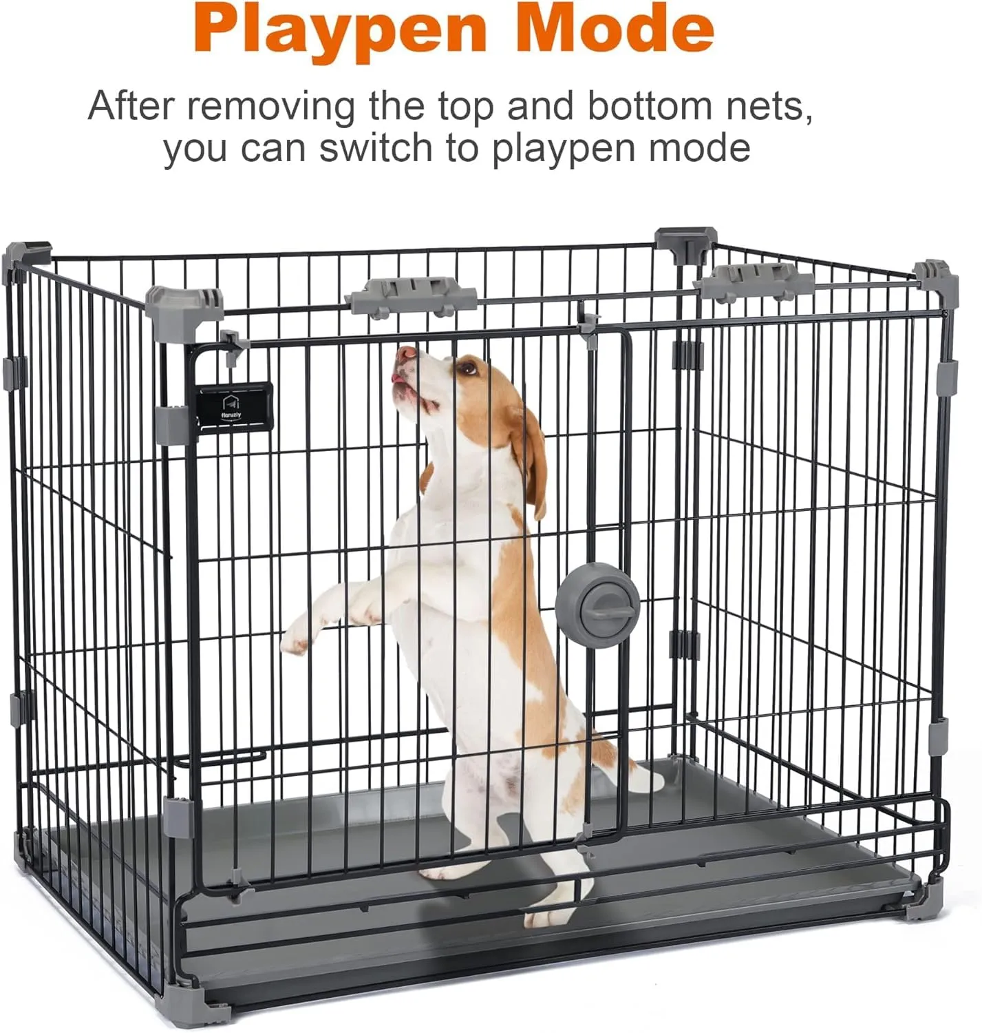 Dog Crate for Medium Dogs,30 inch Metal Dog Kennel Indoor Wire Dog Cage with Sliding Door and Removable Tray