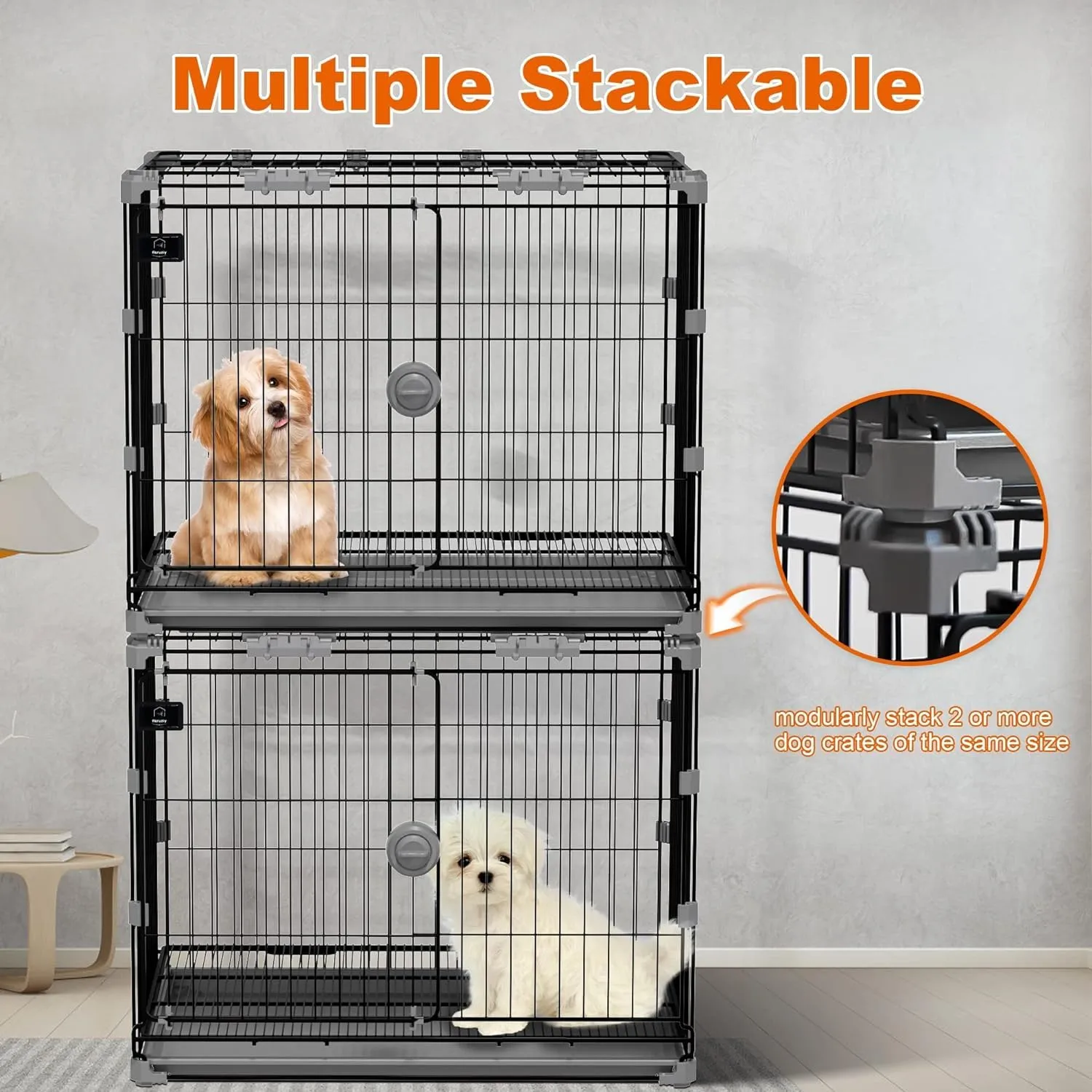 Dog Crate for Medium Dogs,30 inch Metal Dog Kennel Indoor Wire Dog Cage with Sliding Door and Removable Tray
