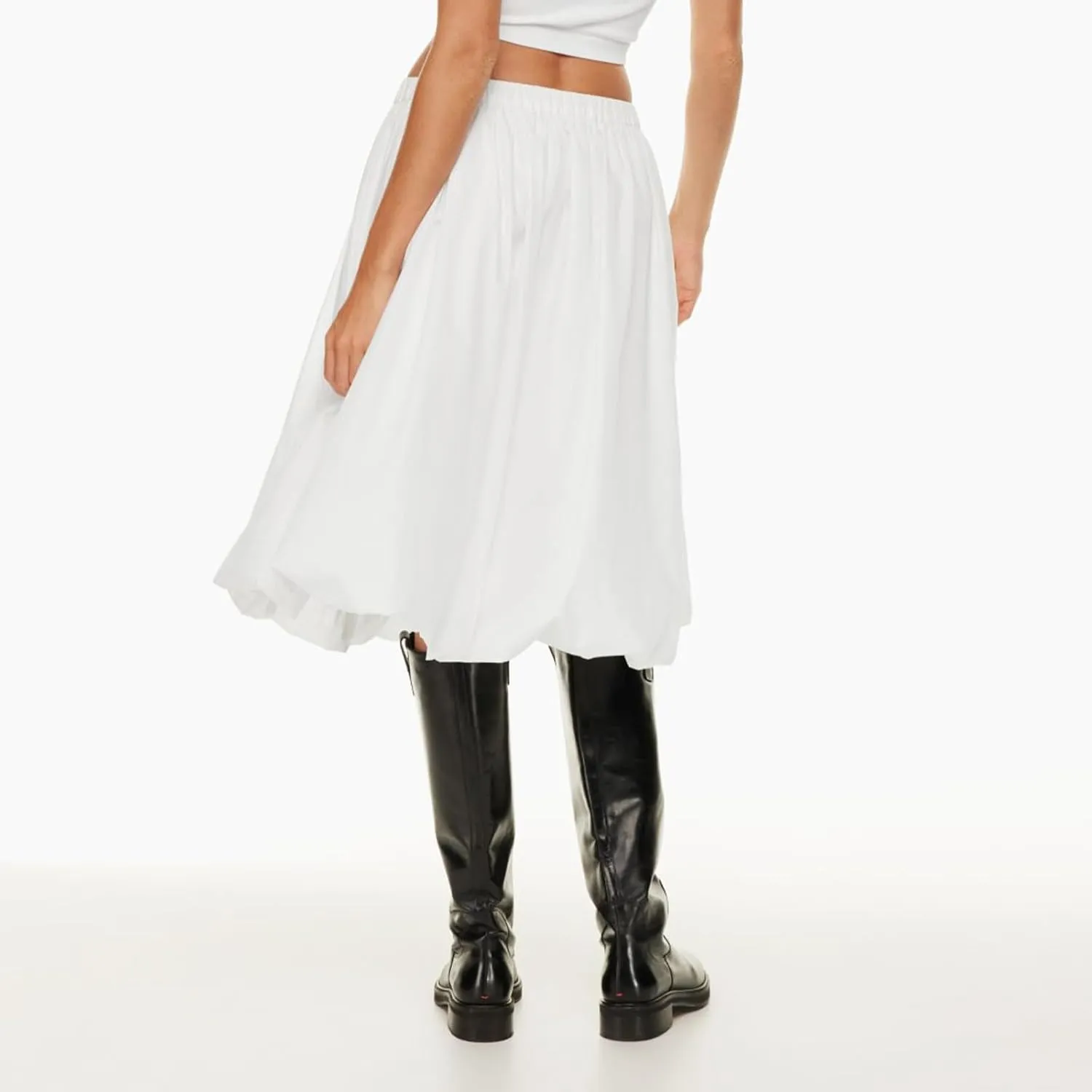 DSORVICD Women Y2k Bubble Skirt Cute Elastic High Waist A-line Maxi Skirt Retro Pleated Ruffle Midi Skirt Summer Streetwear