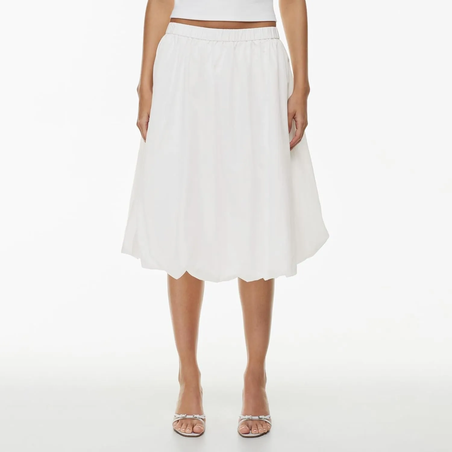 DSORVICD Women Y2k Bubble Skirt Cute Elastic High Waist A-line Maxi Skirt Retro Pleated Ruffle Midi Skirt Summer Streetwear