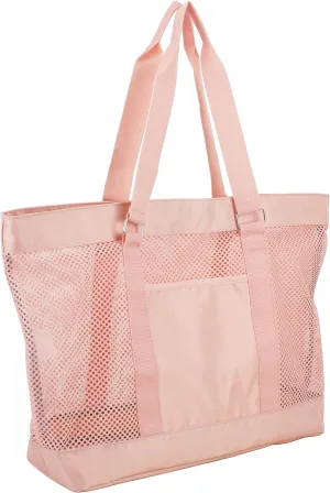 Eastsport Mesh Tote Waterproof Beach Bag for Shopping Vacation Swimming Family Travel Essentials