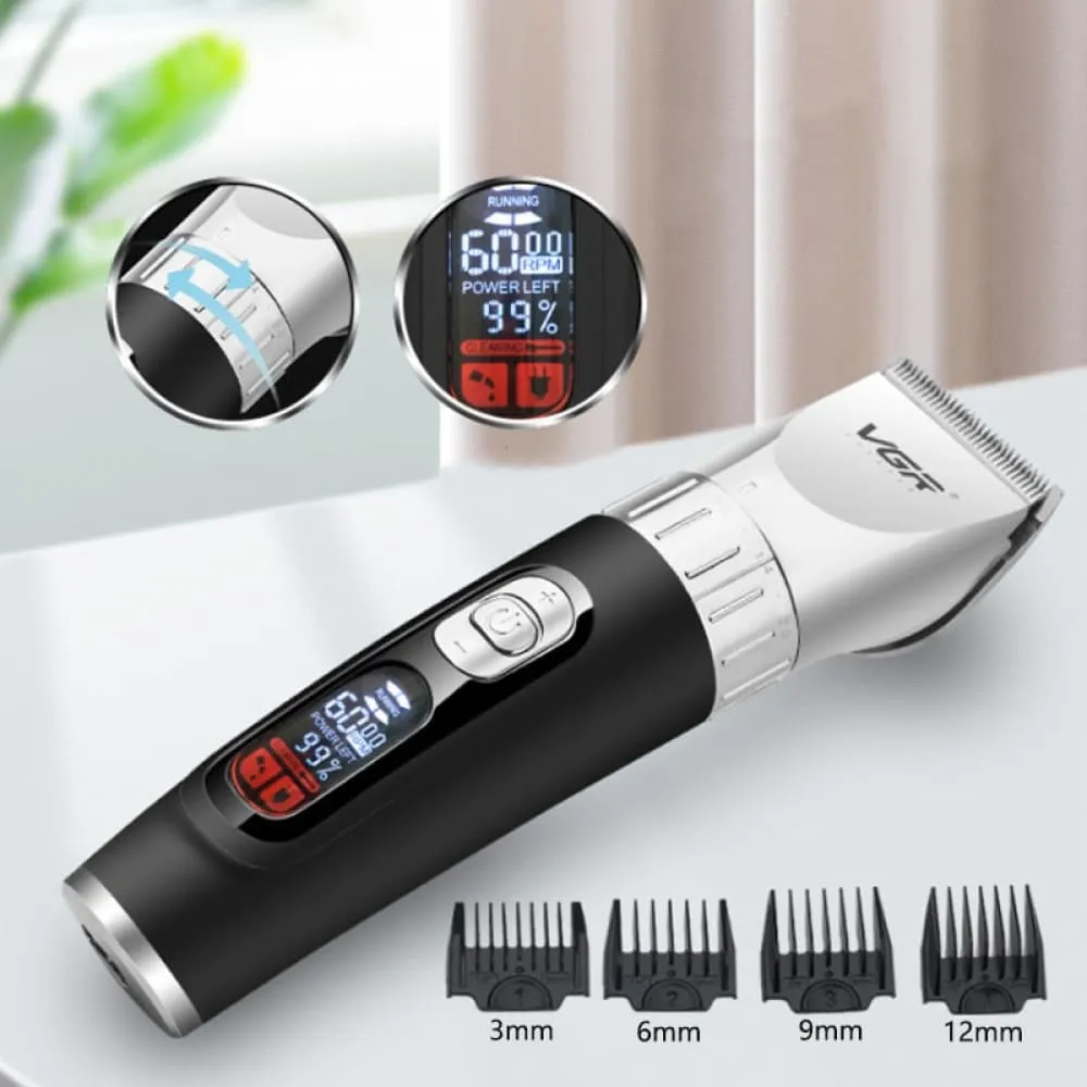 Electric Rechargeable Cordless 5-speed Beard Hair Trimmer for Men