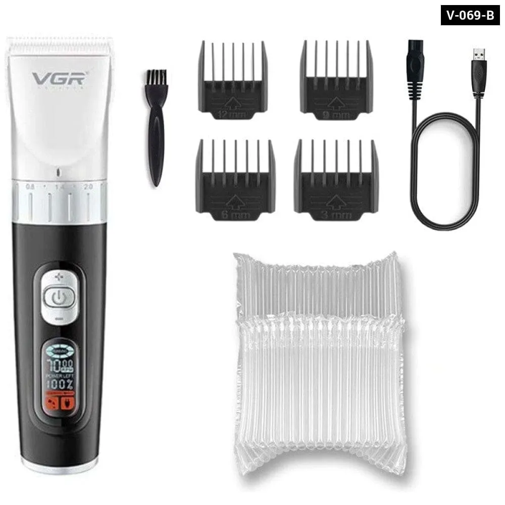 Electric Rechargeable Cordless 5-speed Beard Hair Trimmer for Men