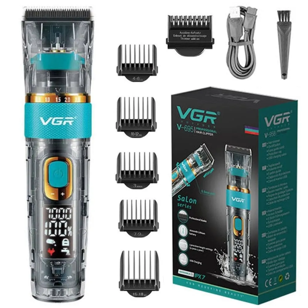 Electric Rechargeable Cordless Adjustable Professional Hair Trimmer for Men