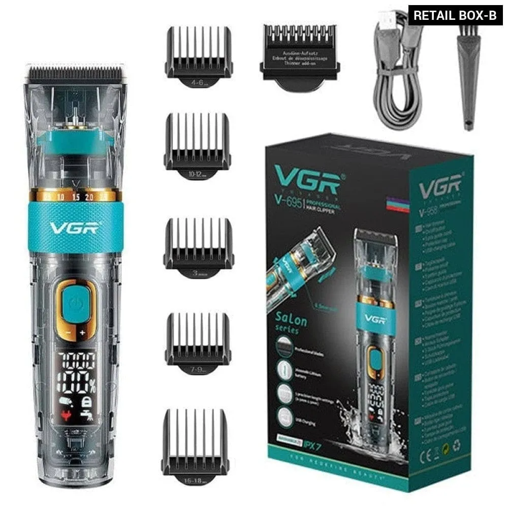 Electric Rechargeable Cordless Adjustable Professional Hair Trimmer for Men