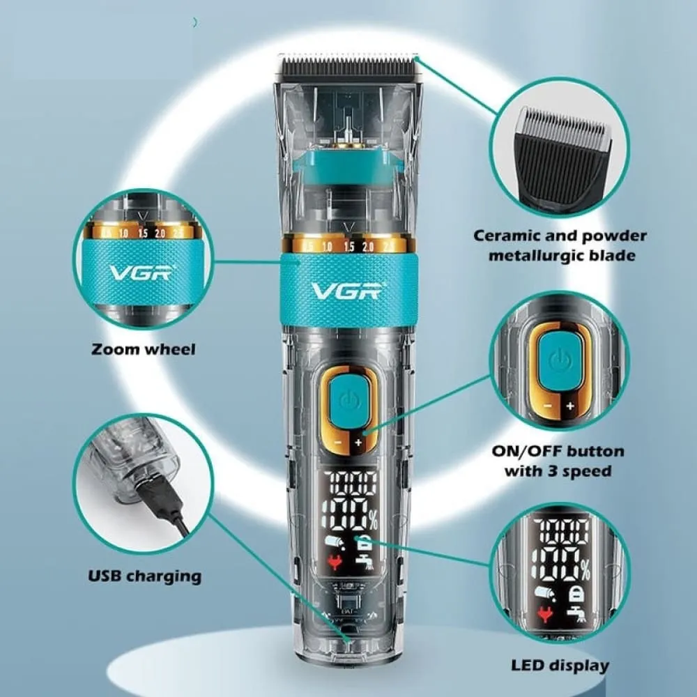 Electric Rechargeable Cordless Adjustable Professional Hair Trimmer for Men