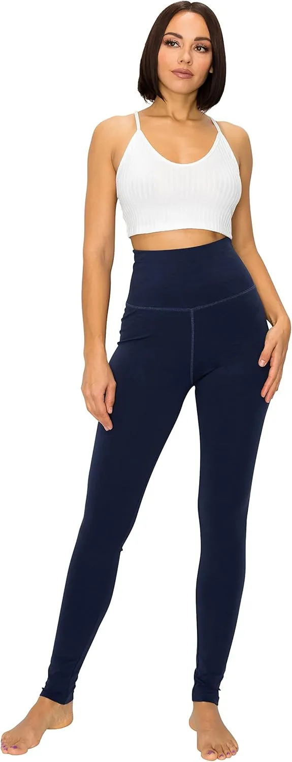 EttelLut - Women's Cotton and Spandex Leggings Pants with Full Length - Great for Yoga, Workout, Exercise, Gym and Running