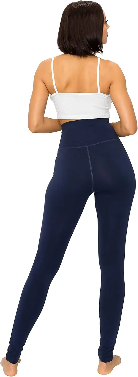 EttelLut - Women's Cotton and Spandex Leggings Pants with Full Length - Great for Yoga, Workout, Exercise, Gym and Running